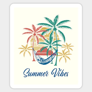 Summertime - Retro Summer Vibes (Blue) Sticker